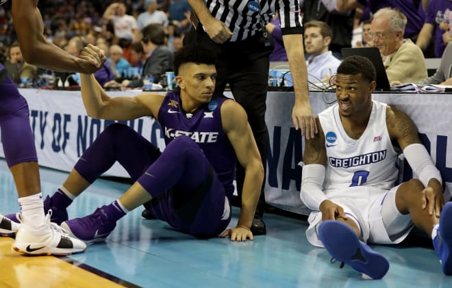 Go ahead - caption this photo of K-State's Mike McGuirl and Creighton's Marcus Foster.