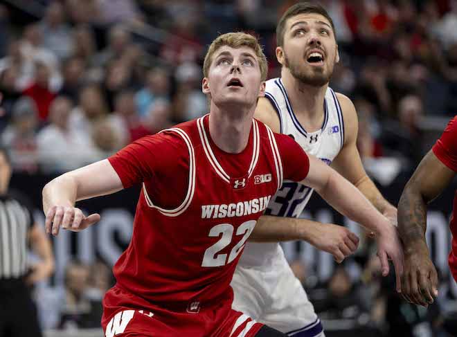 Wisconsin center Steven Crowl. 