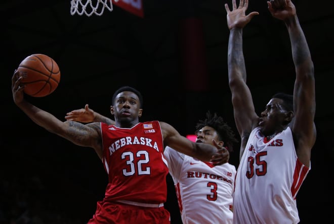 Eleven Huskers scored, including four in double figures, en route to a 90-56 route of Rutgers.