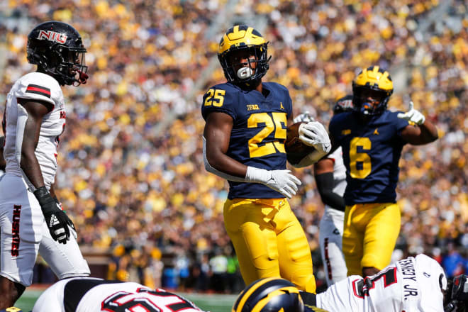 Michigan Wolverines football tailback Hassan Haskins