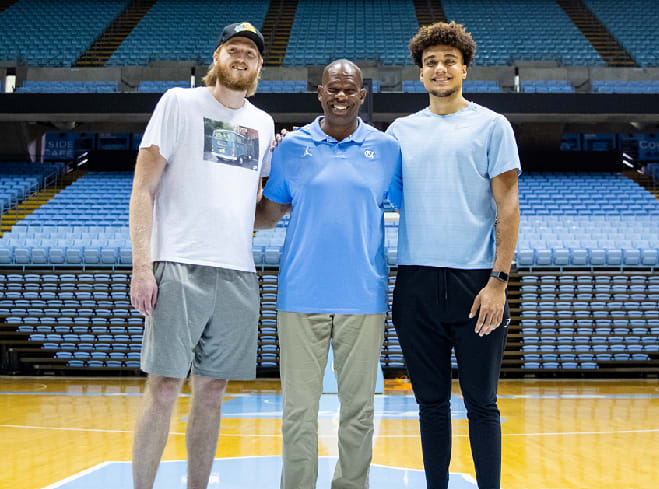 Brady Manek (left) and JUstin McKoy (right) arrived in May to a warm reception by the Tar Heels.