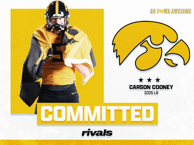 Carson Cooney committed to Iowa on Saturday evening. 
