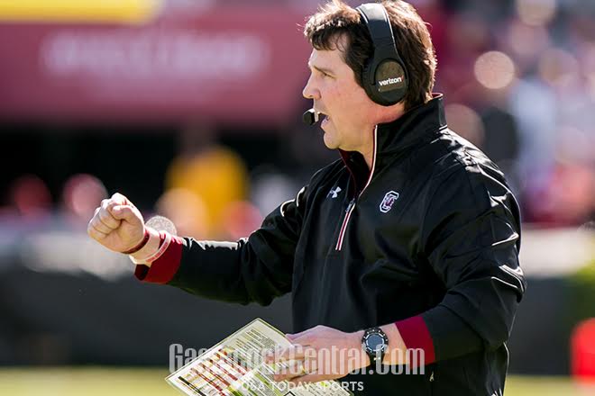 Will Muschamp will try to get the Gamecocks bowl eligible on Saturday.