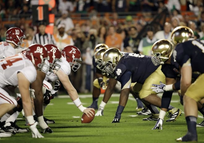 Alabama easily dispatched of Notre Dame in their last meeting with the national title on the line in January 2013.