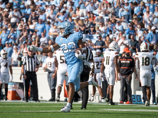 Cedric Gray picked off two passes in UNC's win over Miami on Saturday.