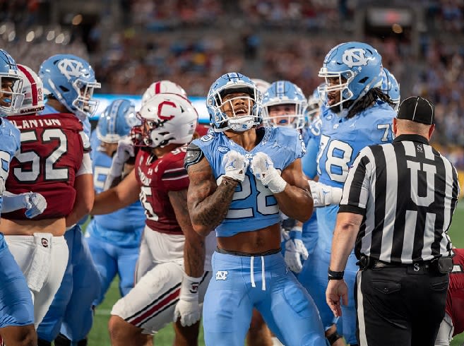 Omarion Hampton has scored five touchdowns in UNC's two games so far this season.