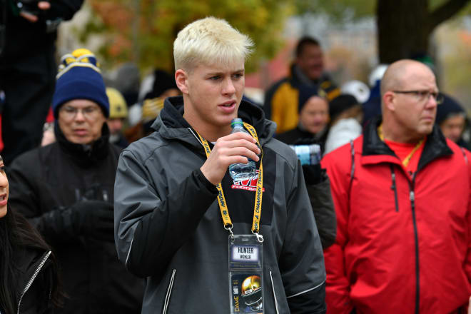 Hunter Wohler earned an offer from the Notre Dame Fighting Irish during a visit on Saturday.
