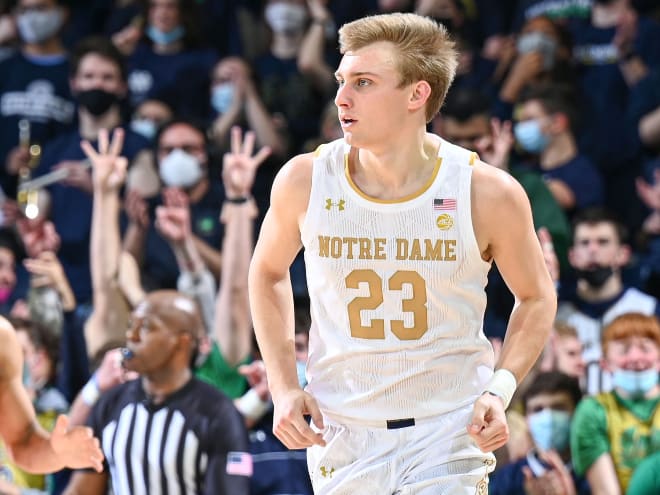 Dane Goodwin scored a season-high 21 points in Notre Dame's 72-56 win over Clemson on Wednesday.