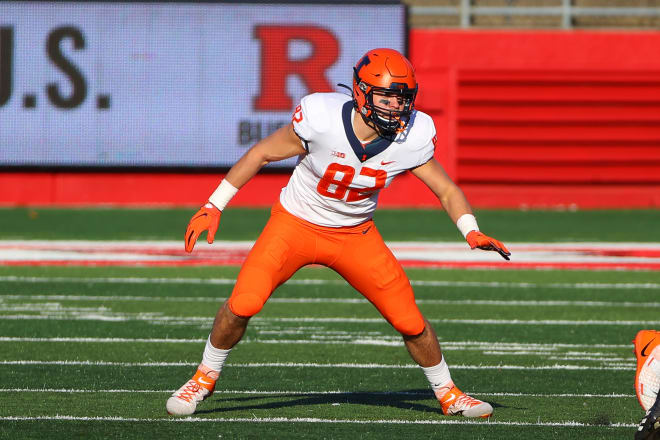 Tight end Luke Ford caught two passes in 2020, but the Illini are expecting big things from him this season.