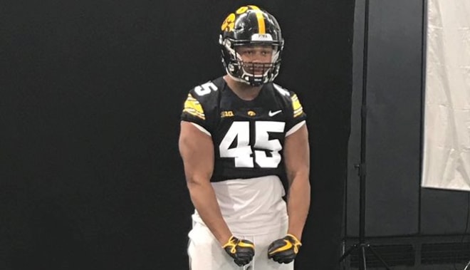 Class of 2021 LB/DE Justice Sullivan received an offer from the Iowa Hawkeyes today.