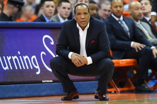 NC State basketball head coach Kevin Keatts watches the action at Syracuse.