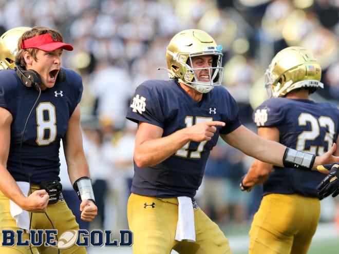 Notre Dame Fighting Irish football quarterback Jack Coan versus Toledo Rockets