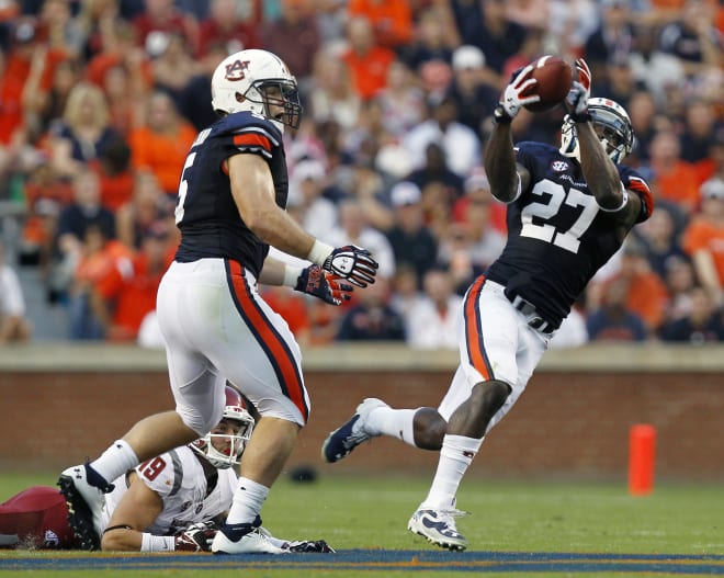 Therezie (27) led Auburn in interceptions during its 2013 SEC Championship season.