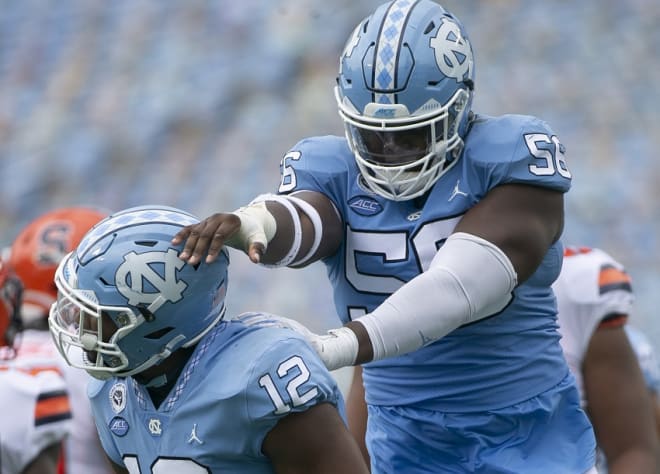 Tomari Fox (56) was terrific up frotn for UNC's defense earning him one of our 3 Stars, so who got the other two?