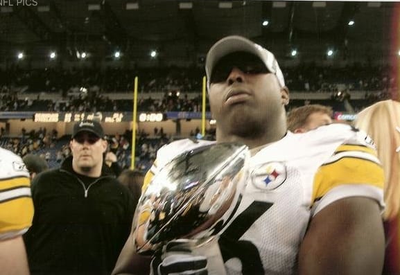 Chukky Okobi helped his hometown Steelers win a Super Bowl.