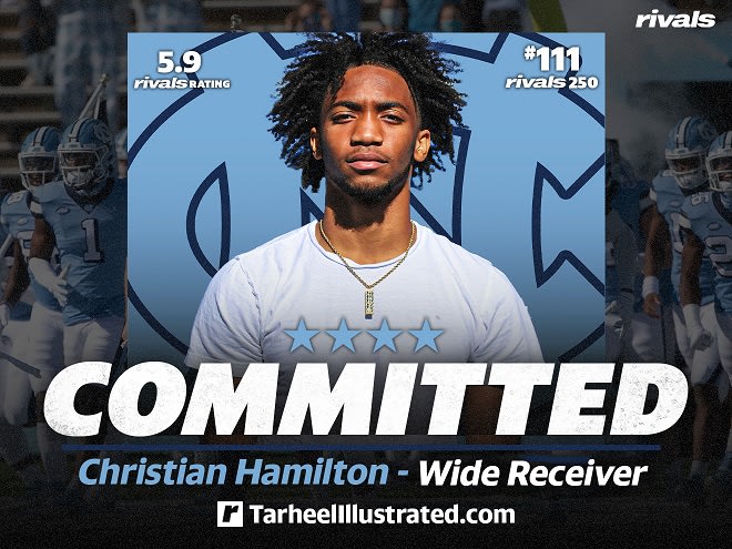 Big-time class of 2023 wide receiver Christian Hamilton has announced he will play football at UNC.