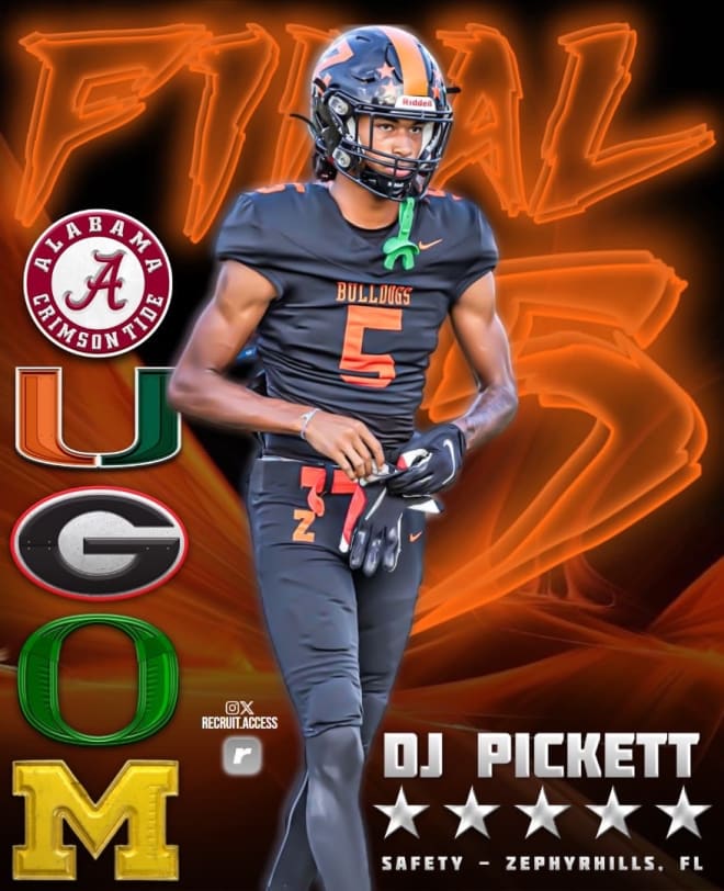 Fivestar DB DJ Pickett Jr narrows his list down to five