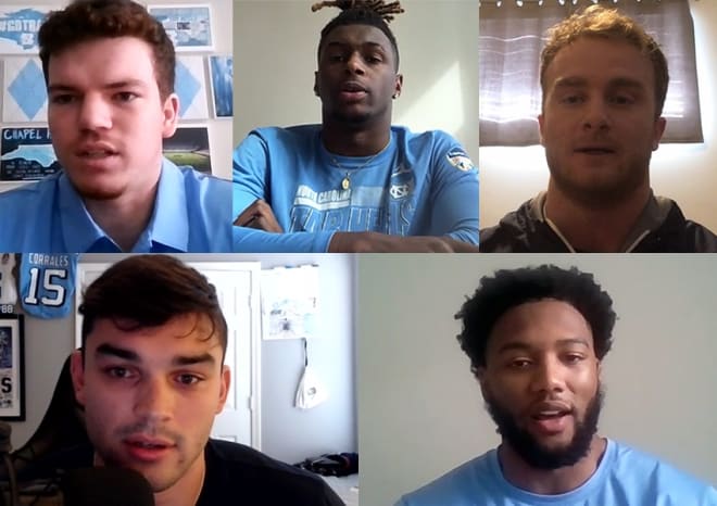 Carolina's five seniors taking advantage of the NCAA waiver discuss their decisions on Friday afternoon.