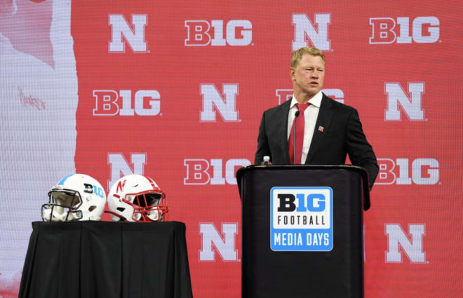 Nebraska head coach Scott Frost speaks at Big Ten Media Days Credit: Big Ten Conference