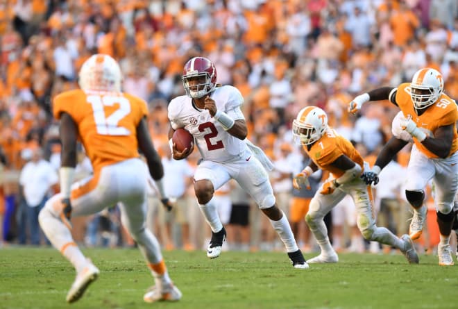 Alabama has won 10 straight games against Tennessee. Photo | USA Today