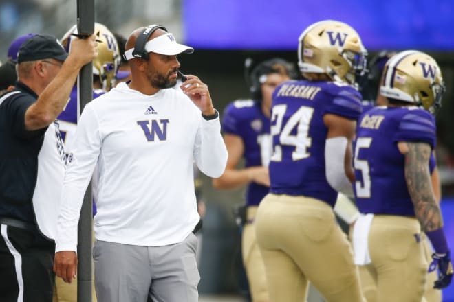 Washington Huskies football coach Jimmy Lake