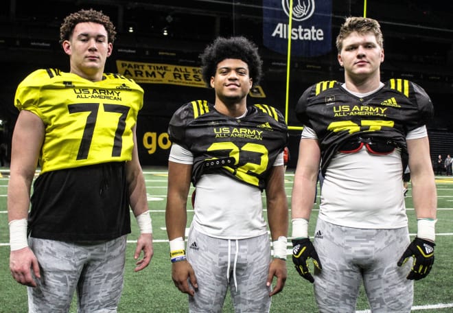 Michigan signees Jalen Mayfield, Cameron McGrone and Aidan Hutchinson will all be on the West sideline later today.