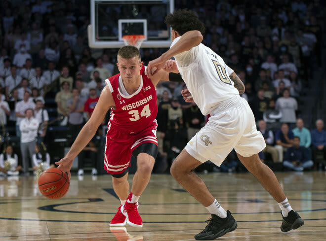 Wisconsin senior Brad Davison scores a team-high 27 points to lead the Badgers over Georgia Tech.