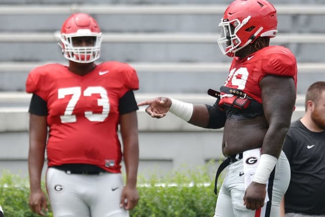 Isaiah Wilson (79) knows he's a different man than when he first arrived at Georgia. 