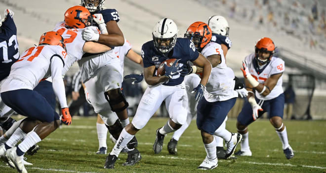 Penn State Nittany Lions football running back Caziah Holmes had plenty of carries as a freshman. 