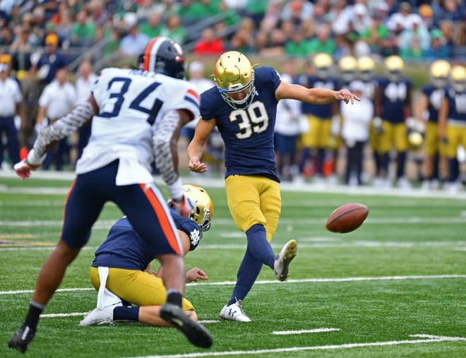 Notre Dame Fighting Irish football kicker Jonathan Doerer