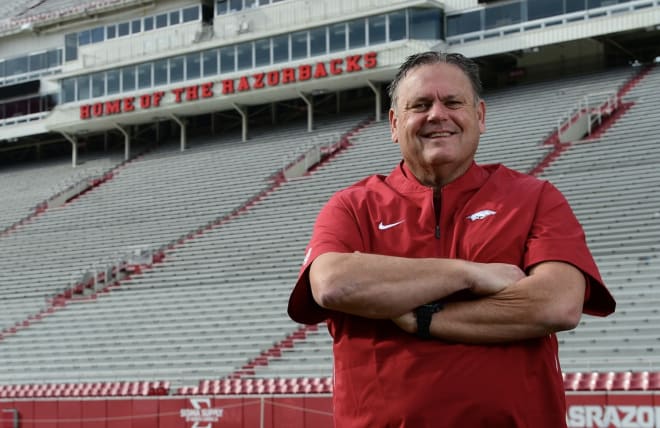 Arkansas first-year head coach Sam Pittman.