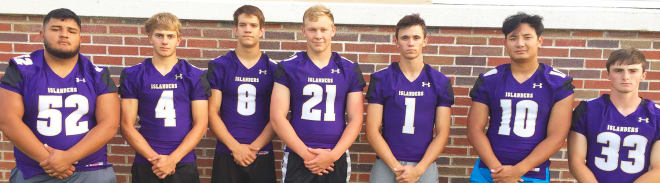 You can bet No. 10 Grand Island will again be a football power in 2017, thanks in large part to the contributions of these returning starters, including (left to right) Left to right Cristian Aparicio (52), Tyler Sextro (4), Jaryn Francl (8), Kholten Keezer (21), Will Nordhues (1), Laylaway Thoe (10) and Gerard Dunning (33).