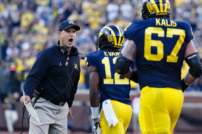 Jim Harbaugh has Michigan off to only its fourth 6-0 start since he played quarterback in 1986.