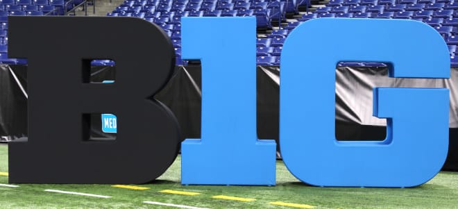 The Big Ten logo as seen at the conference's media days. BWI photo/Greg Pickel