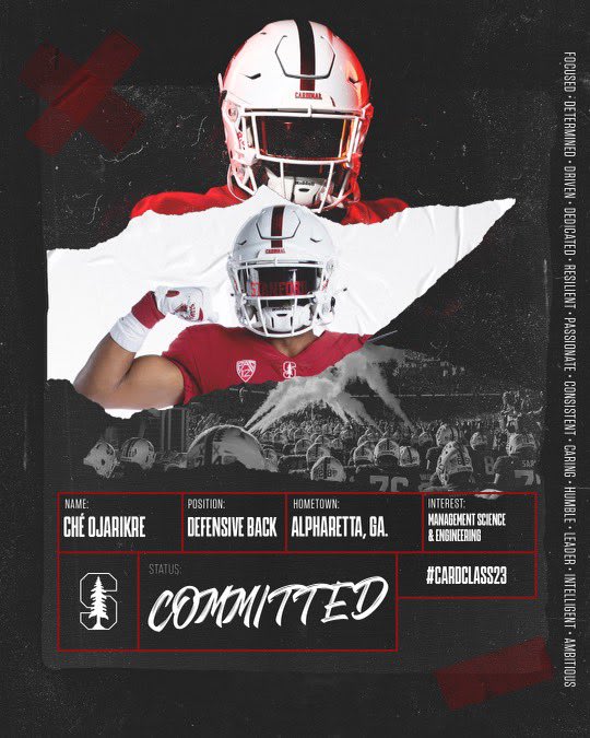 Stanford Football: 2023 3-star CB Che Ojarikre commits to Stanford