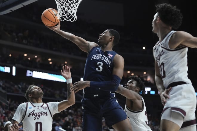 Former Penn State forward Kebba Njie has rejoined former Nittany Lions head coach Micah Shrewsberry at Notre Dame.