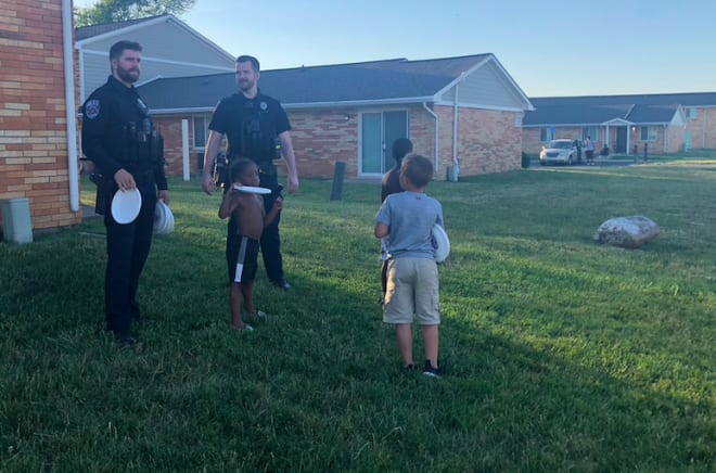 A job perk for officers Danny Anthrop and Taylor Turner: community engagement.