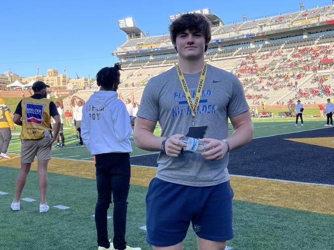 2024 defensive end from Rogers, Minnesota Wyatt GIlmore will be among the visitors on Iowa's campus April 1. 