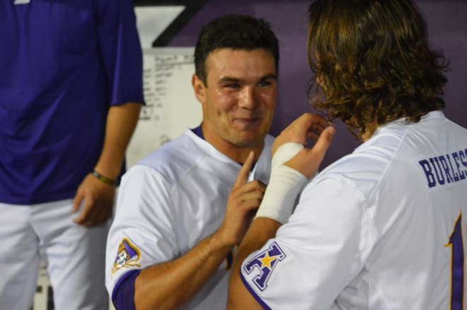 Jake Agnos broke the AAC and ECU record for strikeouts in a season Thursday night in a 19-10 win over Memphis.