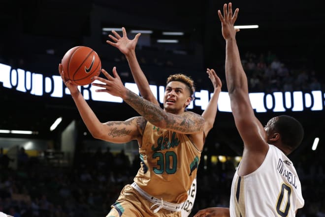 Auguste scored 13 points in Notre Dame's 63-62 loss at Georgia Tech on Feb. 20.