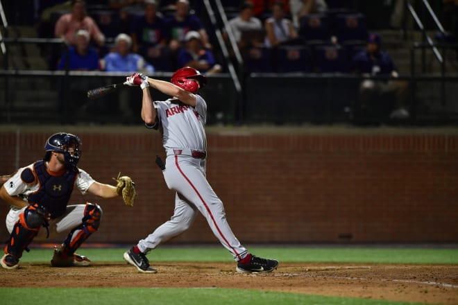 Jace Bohrofen hit one of Arkansas' three home runs Friday night.