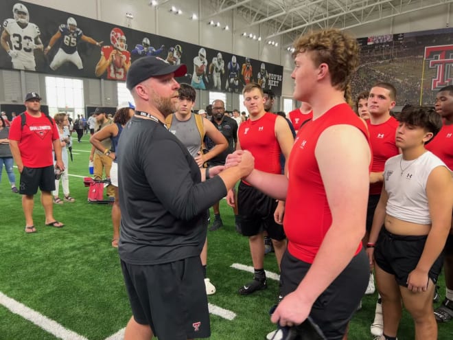 Mark Handy with Texas Tech OL coach Stephen Hamby