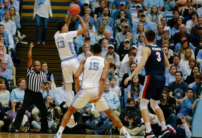 Cam Johnson hit big shot after big shot for the Tar Heels on Saturday, satisfying his teammates in the process.