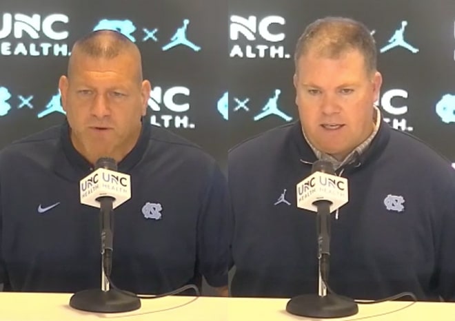 UNC's offensive and defensive coordinators held their weekly press conferences Monday morning.