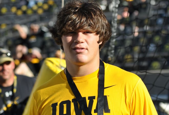 Solon defensive tackle Tyler Linderbaum visited the Hawkeyes again this month.