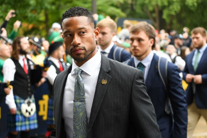 Notre Dame Fighting Irish football head coach Marcus Freeman