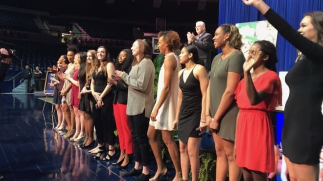 The 2018 national champions were celebrated during an Awards Show at Notre Dame on Tuesday night.