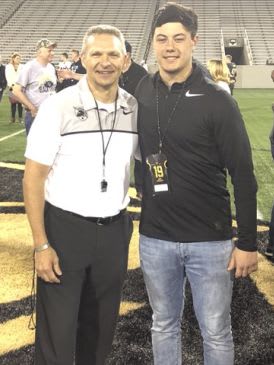 LB Tanner Addams seen here with head coach Jeff Monken, joins the 2019 Army Black Knights recruiting class