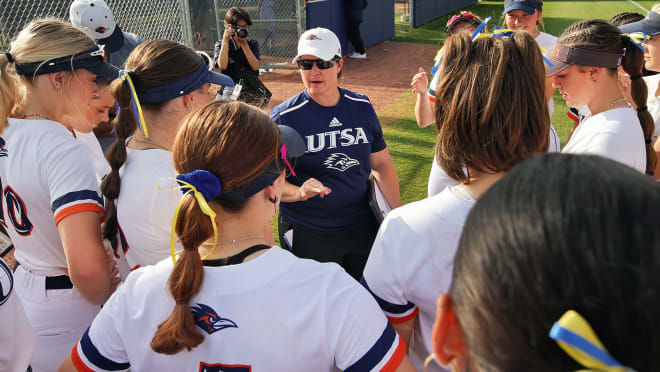 Michelle Cheatham, center, led UTSA softball all 10 seasons in Conference USA.