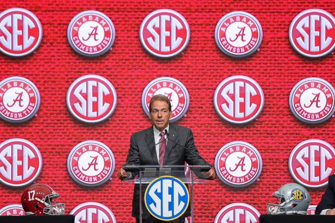NIck Saban and the Alabama Crimson Tide will make their appearance at SEC Media Days on Wednesday. Photo | Getty Images 